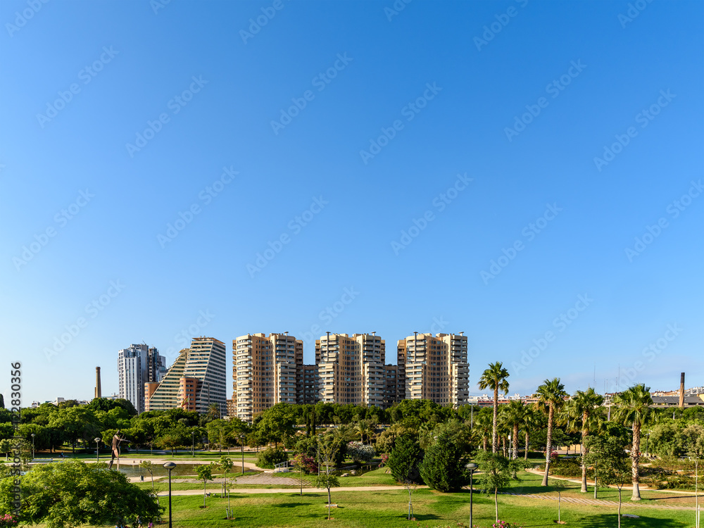 Valencia City Skyline In Spain