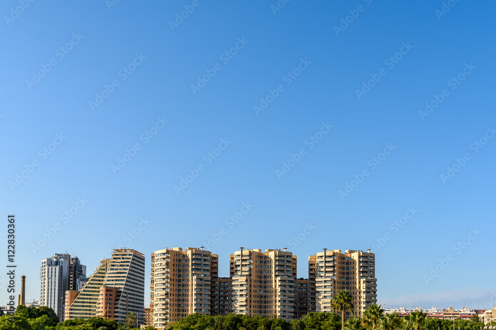 Valencia City Skyline In Spain