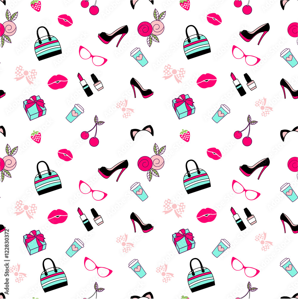 Vector pattern of glamor stickers and labeles Vector pattern of glamor stickers and labeles