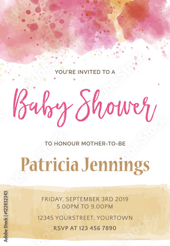 Gorgeous watercolor baby shower invitation