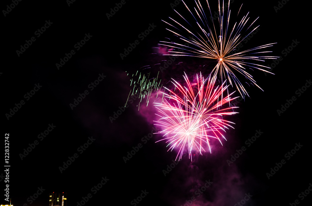 bright firework on the night sky bright firework on the night sky
