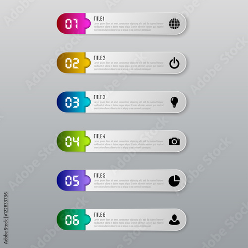 Infographic business concept with 6 options, parts, steps. Infographic design template and marketing icons