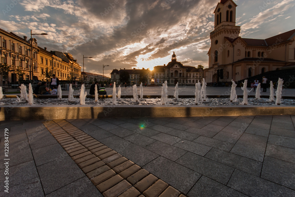 Obraz premium Dusk in Zrenjanin, Vojvodina, Serbia