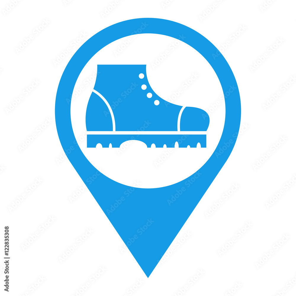 Icono plano localizacion calzado seguridad azul Stock Illustration | Adobe  Stock