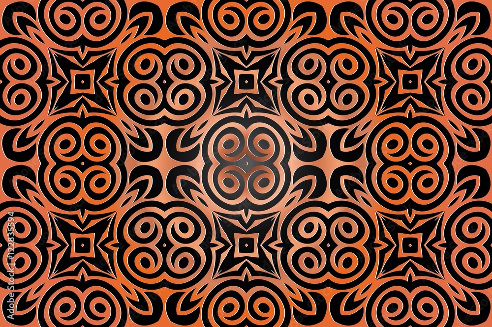 retro abstract symmetrical pattern embossed art deco light bronze