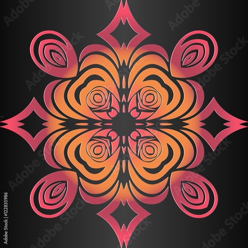 Wallpaper Mural Oriental floral mandala. Vector simple round ornament. Stylized pink pattern Torontodigital.ca