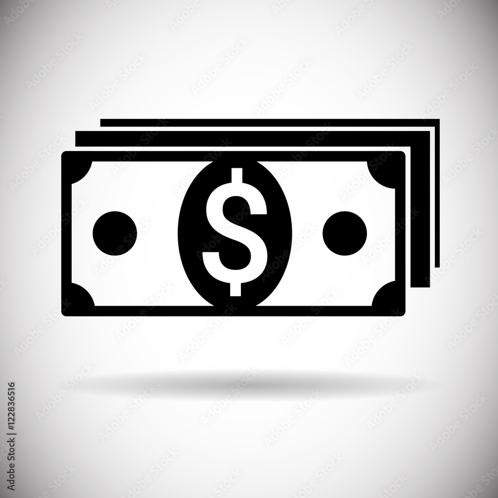Dollar Banknote Money Web Icon Flat Vector Illustration Dollar Banknote Money Web Icon Flat Vector Illustration