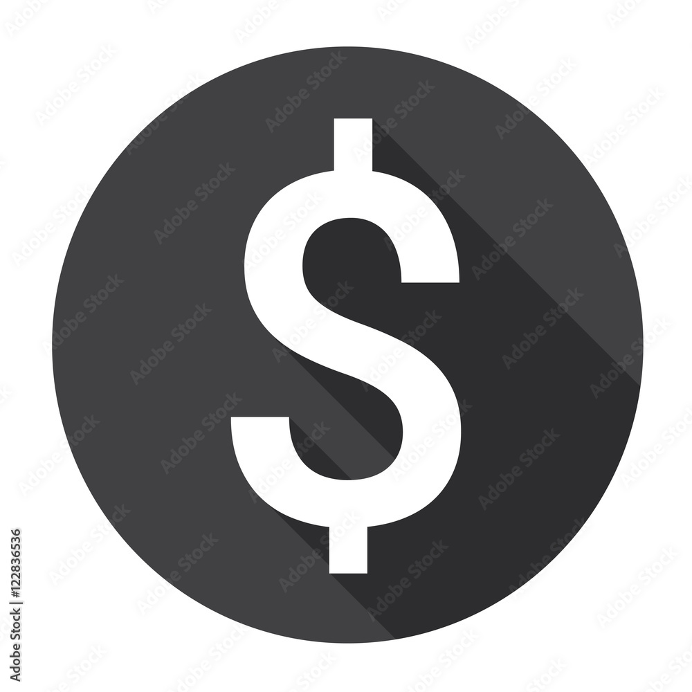 Dollar Sign Money Web Icon Flat Vector Illustration Dollar Sign Money Web Icon Flat Vector Illustration