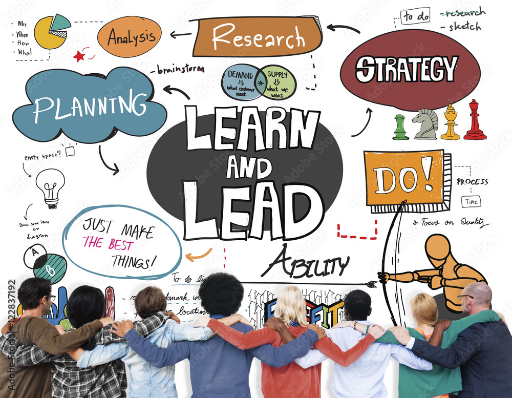 Obraz premium Learn and Lead Education Knowledge Development Concept