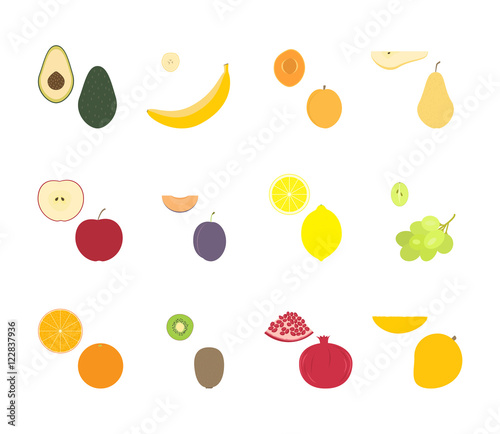 Fototapeta Naklejka Na Ścianę i Meble -  Fruit set vector