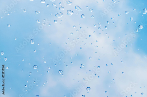 drop of water on the roof with sky background