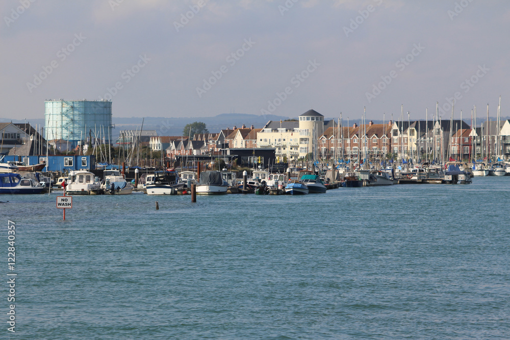 A port.  The River Adur port of Littlehampton, Sussex which is an important haven for fishing,sailing and motoized sea-going vessels of all sizes