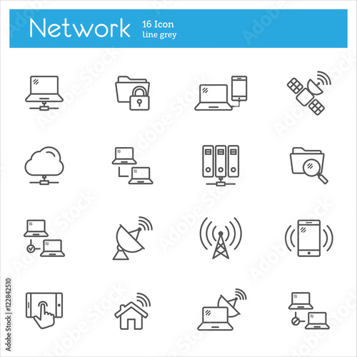 Network line icons