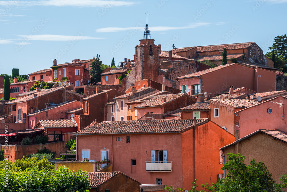 The Ochre-Red Village of Roussillon, Provence (France)