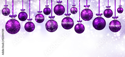 New Year banner with Christmas balls.