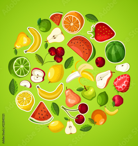 Fruit Festival   Fruit Elements   Vector Illustration