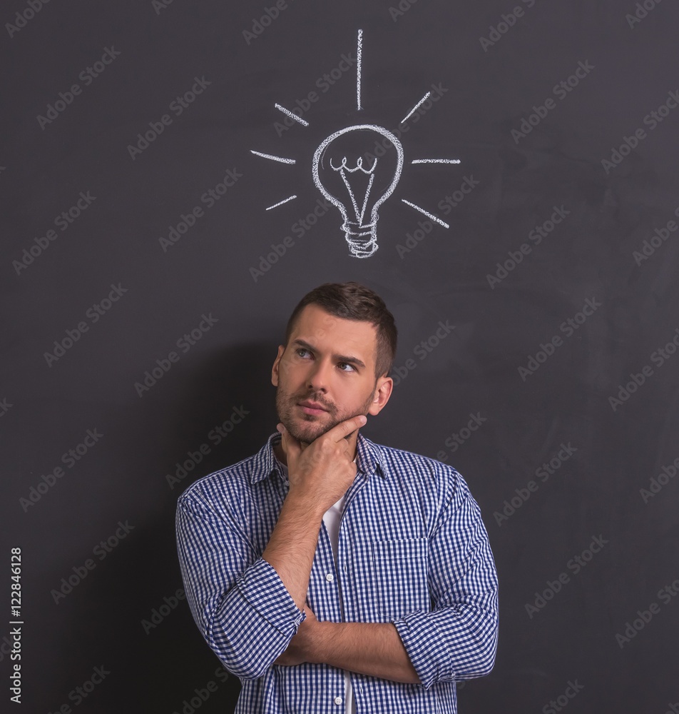 Handsome emotional man