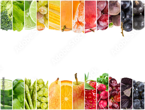 Fototapeta Naklejka Na Ścianę i Meble -  Collage of fresh fruits and vegetables