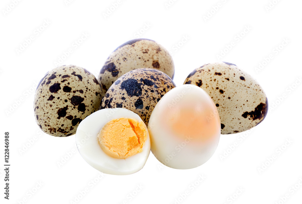 Quail eggs are isolated on a white background Quail eggs are isolated on a white background