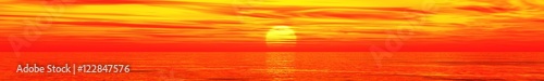 panorama of sea sunset. light over the ocean. sunrise at sea.