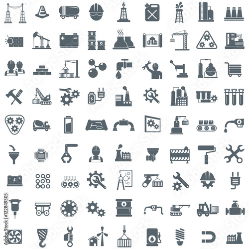 Different types of industrial construction - vector illustration