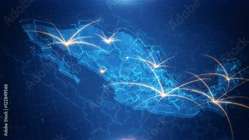 Map of the Mexico with the animated background.