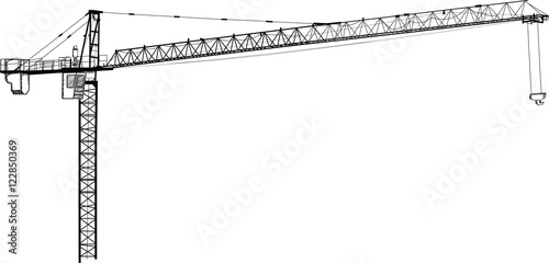 Crane line vector, EPS 10. photo