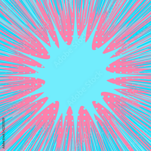 Abstract Creative concept vector comics pop art style blank layout template with clouds beams and isolated dots pattern on background. For Web and Mobile Applications, illustration template design