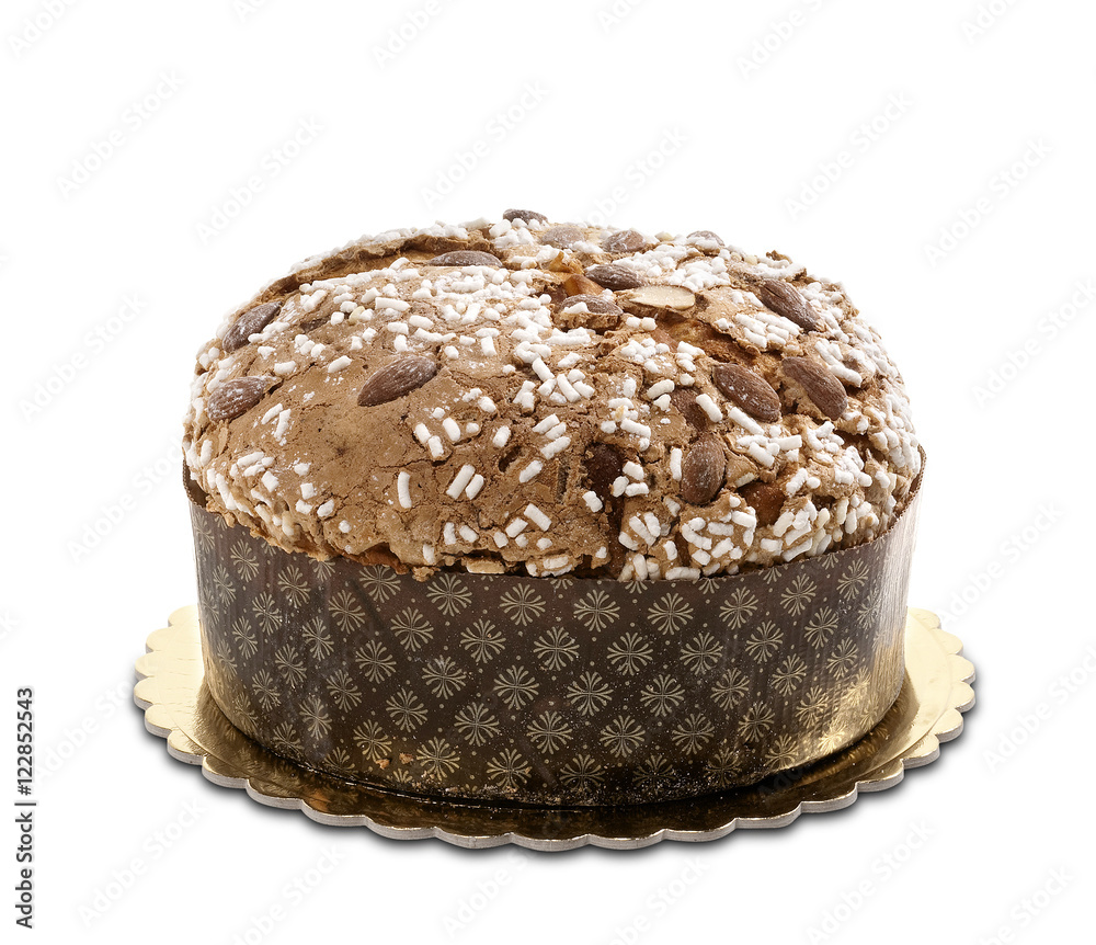 Christmas cake isolated, Panettone Veneziana, italian sweet 
