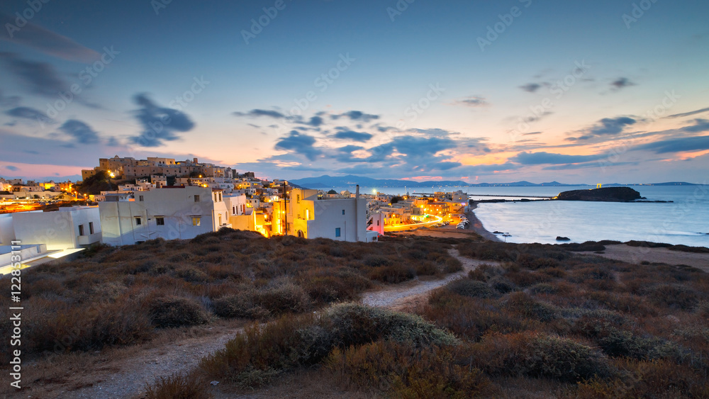 View of the castle in town of Naxos.