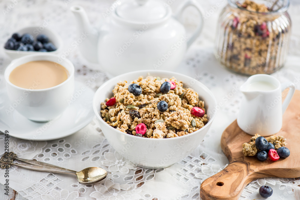 Granola made from Oat Porridge, Nuts, Seeds, Berries Granola made from Oat Porridge, Nuts, Seeds, Berries