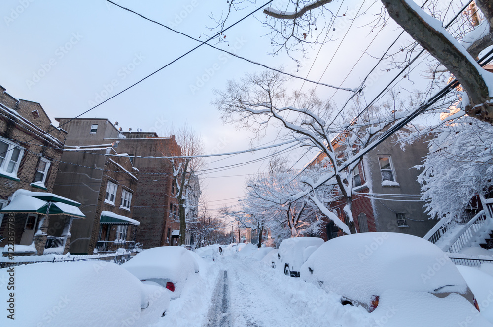 Snowed over one way road Snowed over one way road