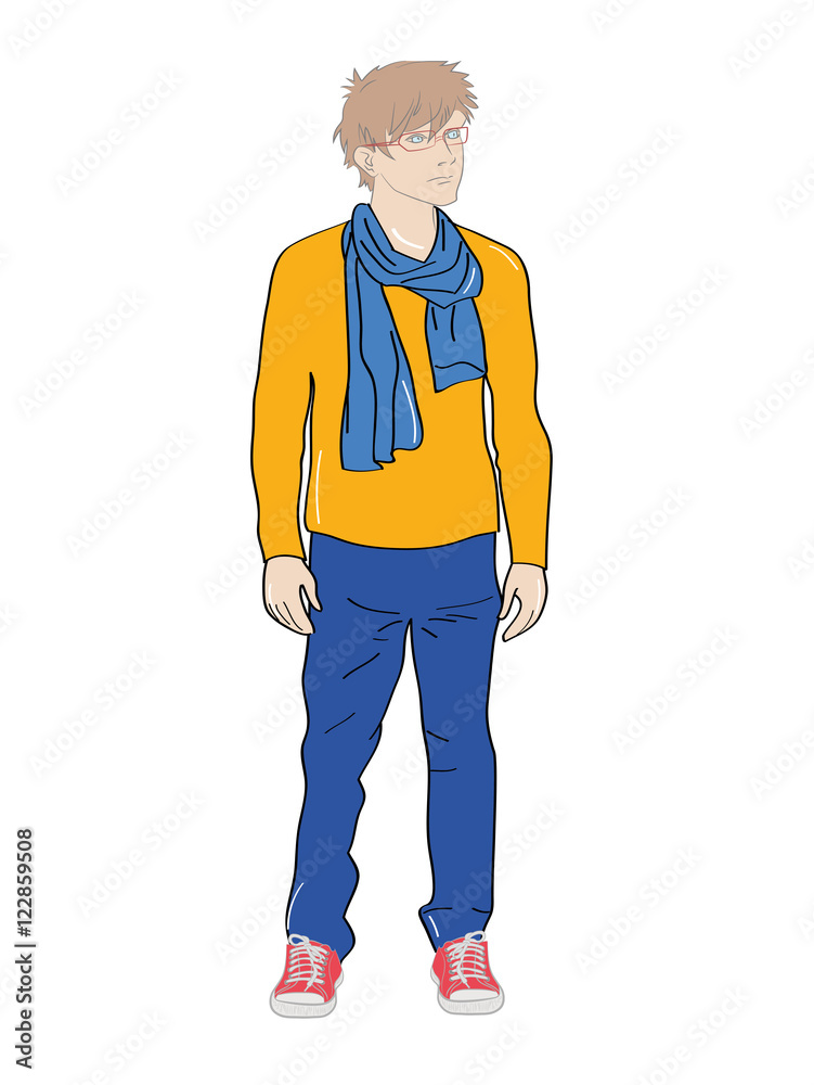 Fototapeta premium Stylish young man. vector illustration