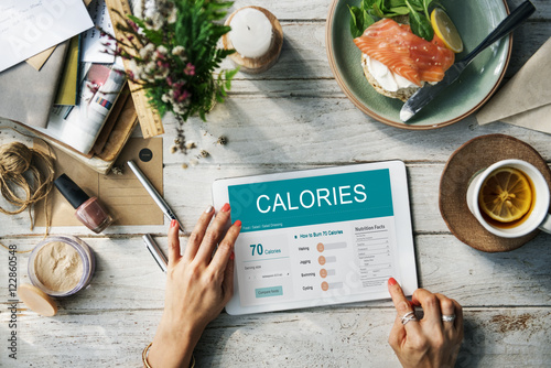 Calories Nutrition Food Exercise Concept photo