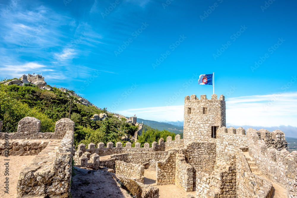 The Castle of the Moors is a hilltop medieval castle in Sintra, Portugal