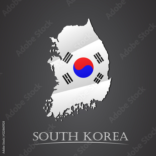 Map of south korea. vector illustration