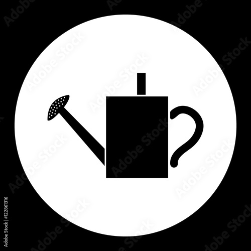 black isolated watering can symbol simple icon eps10 photo