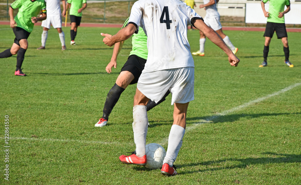 Obraz premium Soccer match outdoors