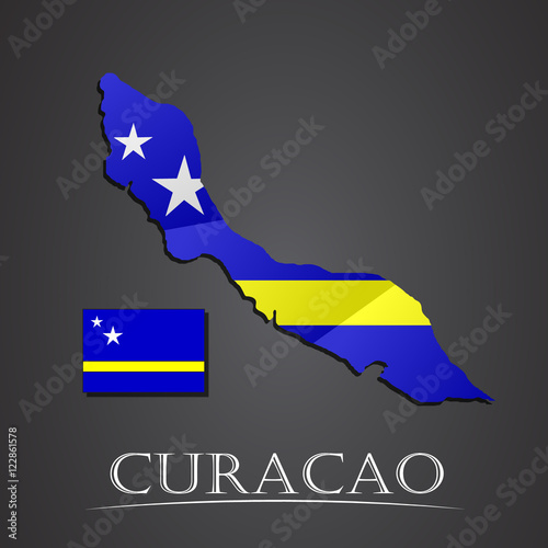 Map of curacao. vector illustration