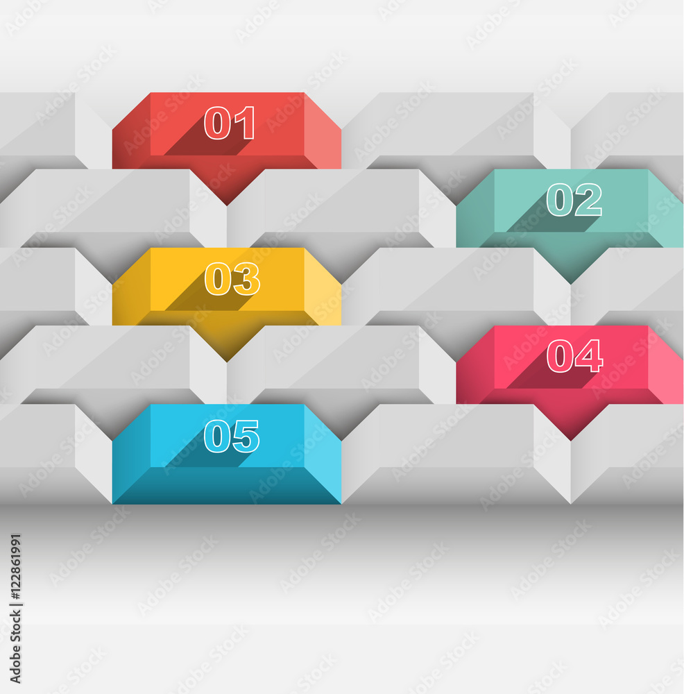 3d vector template for infographics