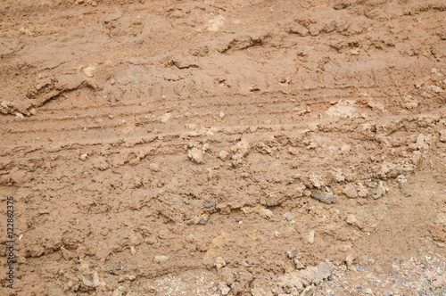 wheel track on dirt soil texture
