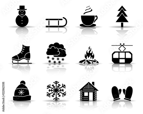 Winter Iconset - Schwarz (Schatten)