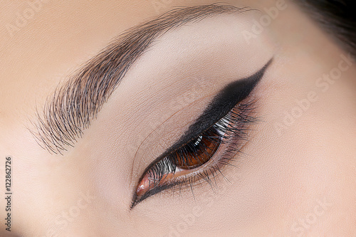 Beautiful eye makeup, closeup