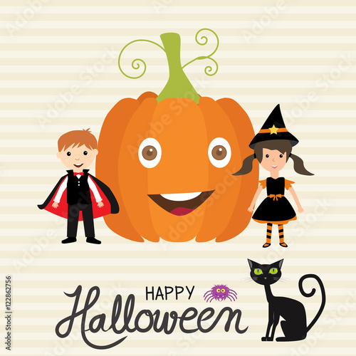 Halloween party invitation cards  background  with hand letterin