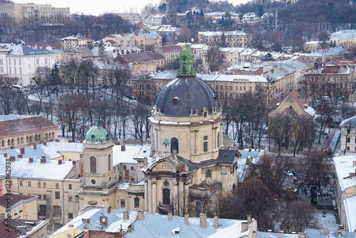 View on Dominican cathedral in Lviv