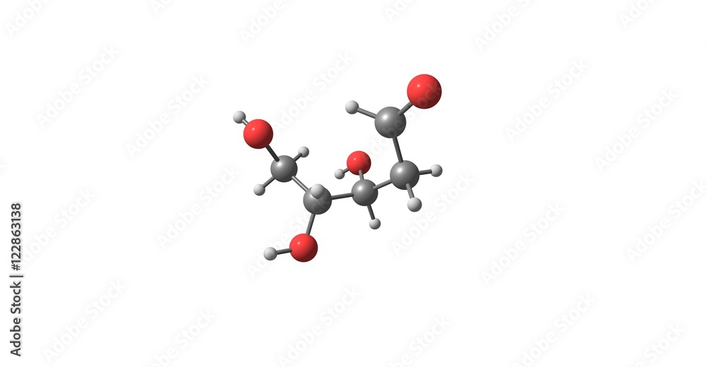 Deoxyribose molecular structure isolated on white Deoxyribose molecular structure isolated on white