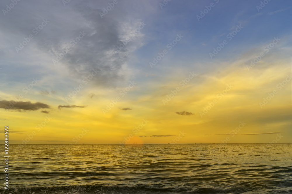abstract sunset scene on the sea and evening sky