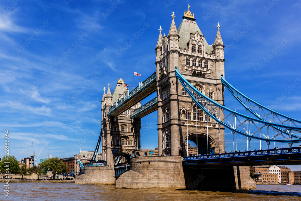 Tower Bridge (1886 - 1894) over Thames - iconic symbol of London