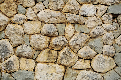Beige stone wall