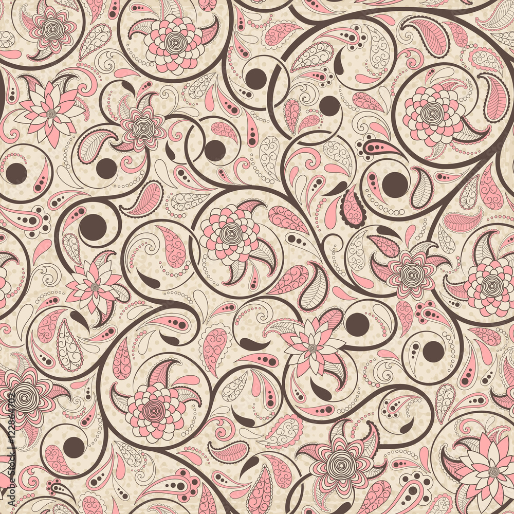 Fototapeta Summer seamless background with flowers
